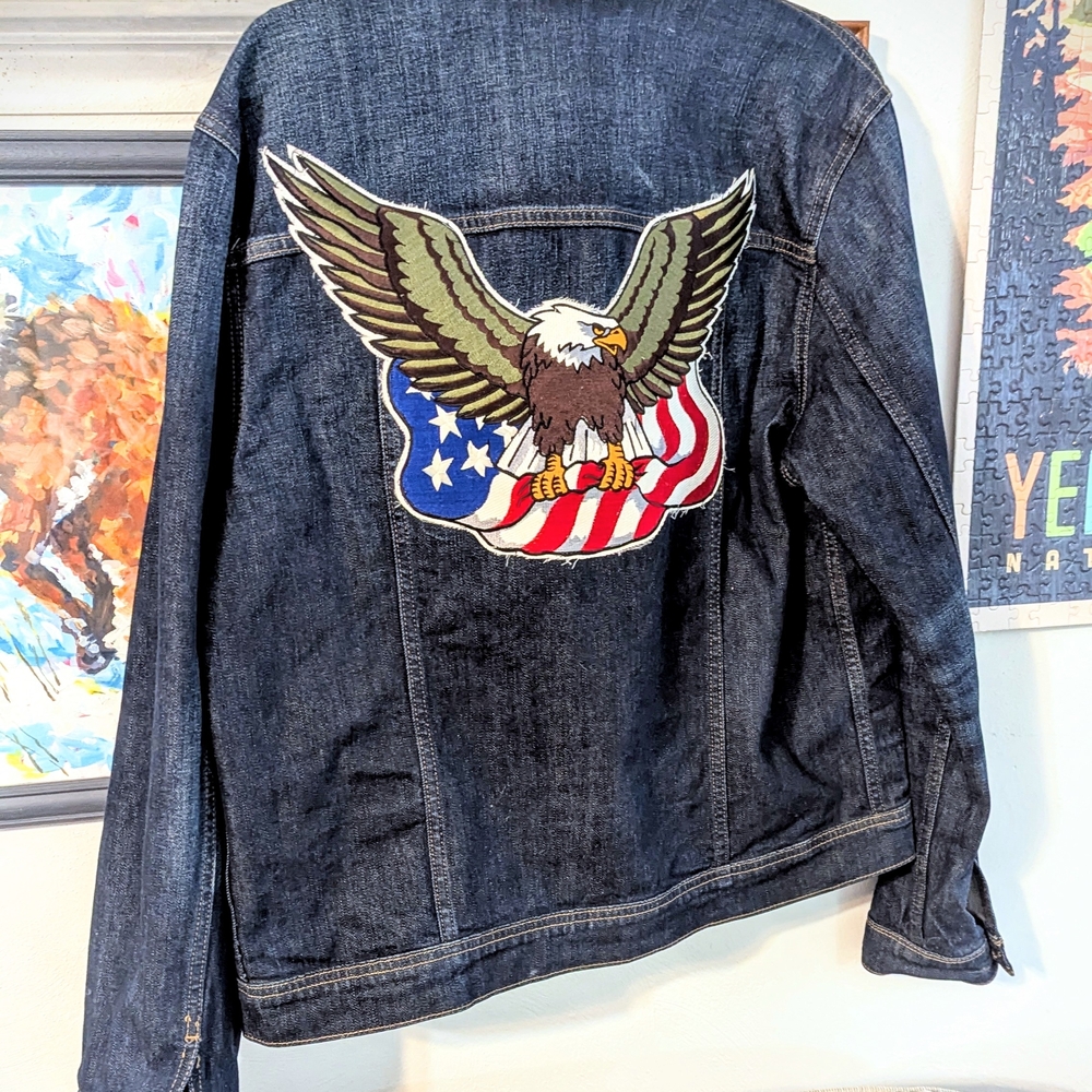 HAPPY BIRTHDAY, AMERICA! Denim Trucker Jacket, Medium